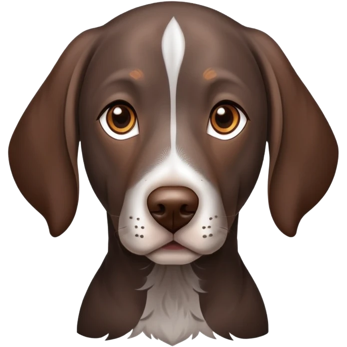 brown gsp dog Pointer, dark brown roan with eyes, dark brown fur emoji