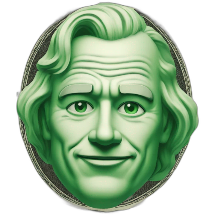 Dollar banknote with face of joker emoji