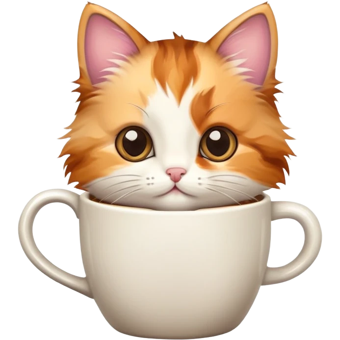 kitten peeking out of a coffee mug emoji