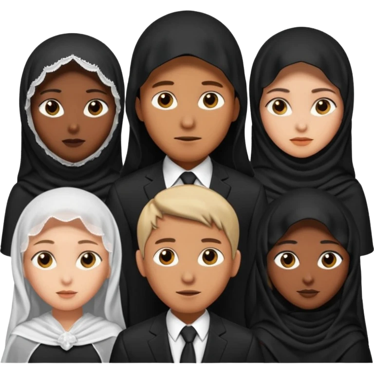 1 man 3 veiled women emoji