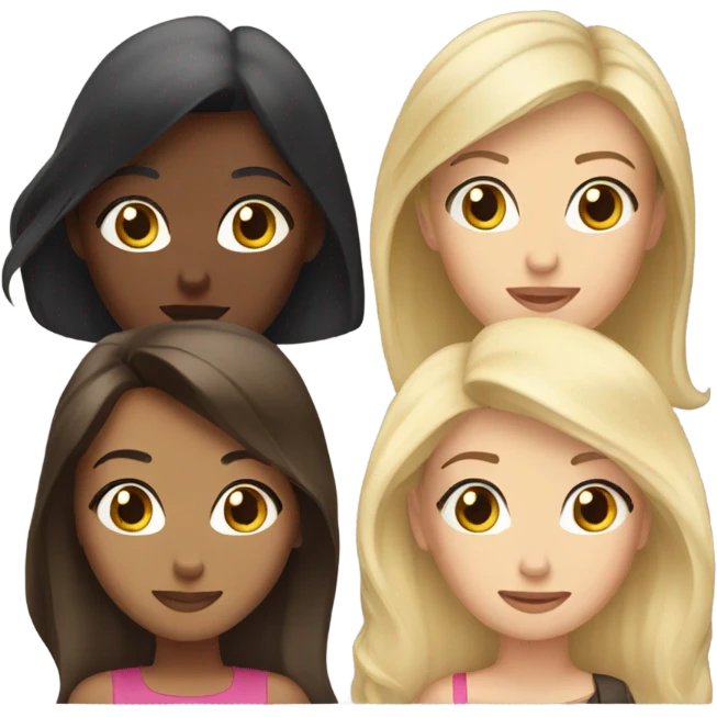 two brunettes one blonde emoji