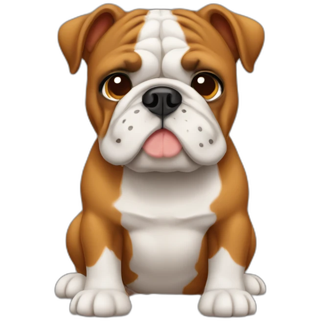 cara de perro bulldog color canela front view emoji