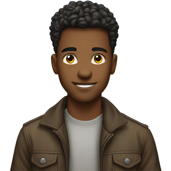 confident young man portrait emoji