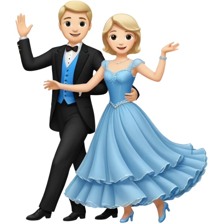 A couple dancing a waltz. emoji
