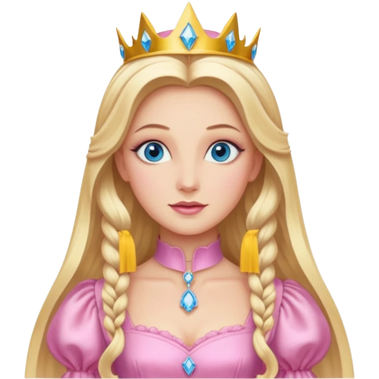 Glinda from the Wizard of Oz with blue eyes, blonde long hair, pink outfit emoji