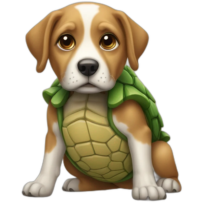 Chien sur tortue emoji