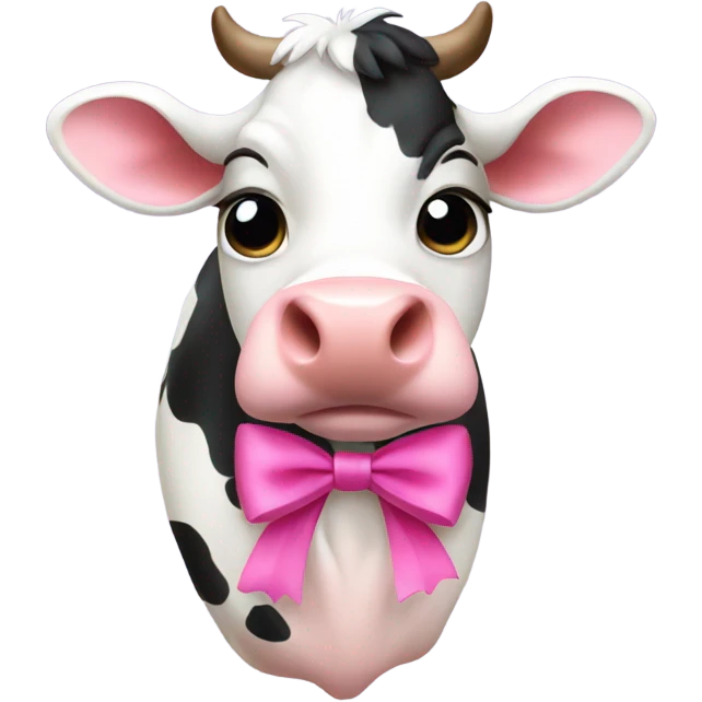 Cow with pink bow  emoji