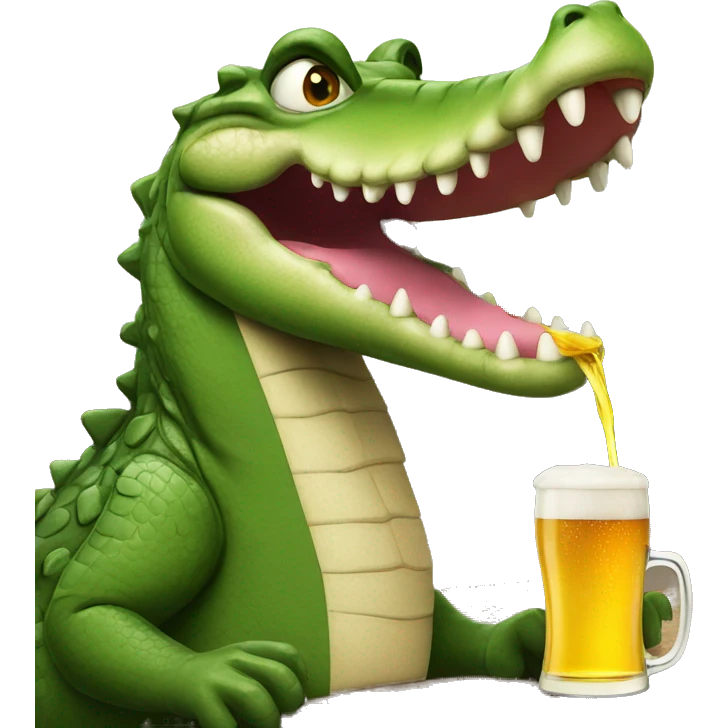 crocodile drinking beer emoji