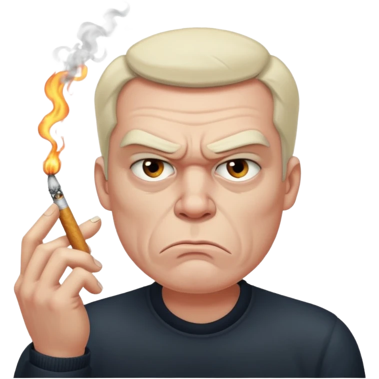 злой парень курит сигарету emoji