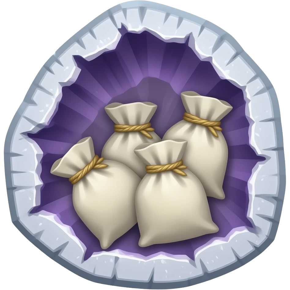 Packages in the geodes emoji