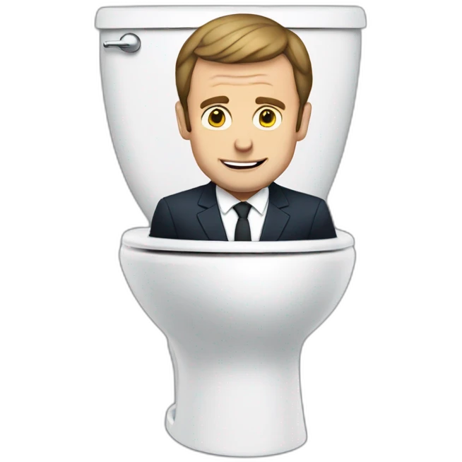 Macron au toilet emoji