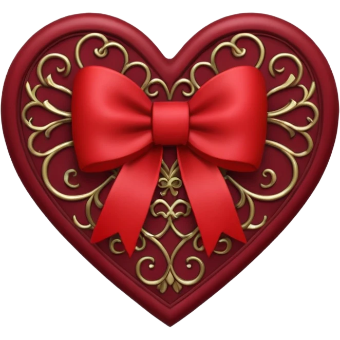 heart with a bow, goth emoji