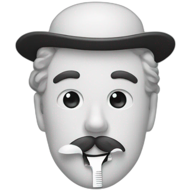 Charlie Chaplin toothbrush moustache emoji