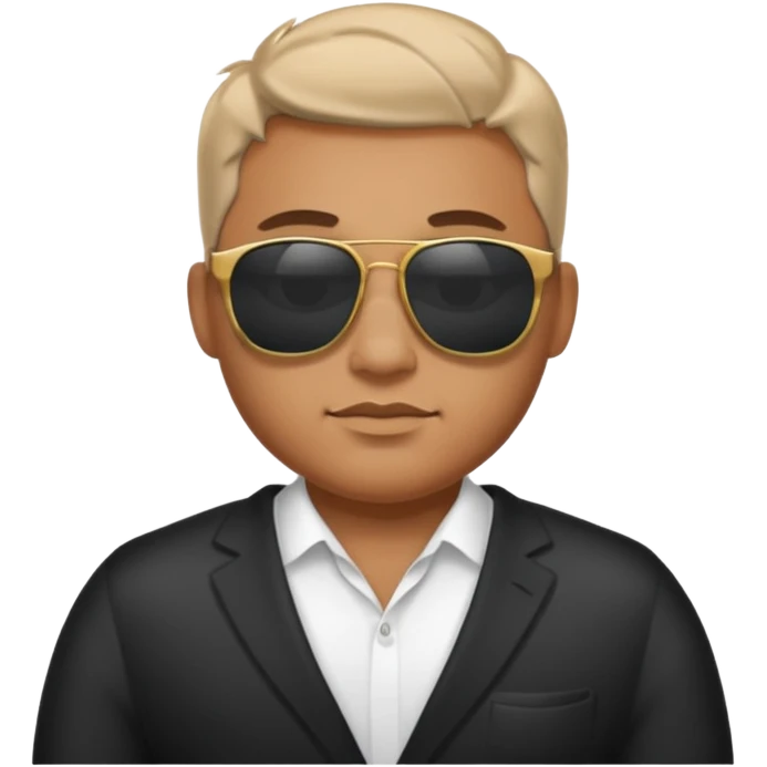 tatooto guy bulky body in men holders with sun glass emoji