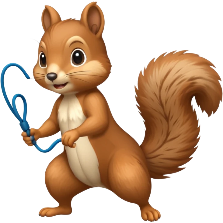 Squirrel playing skipping rope emoji