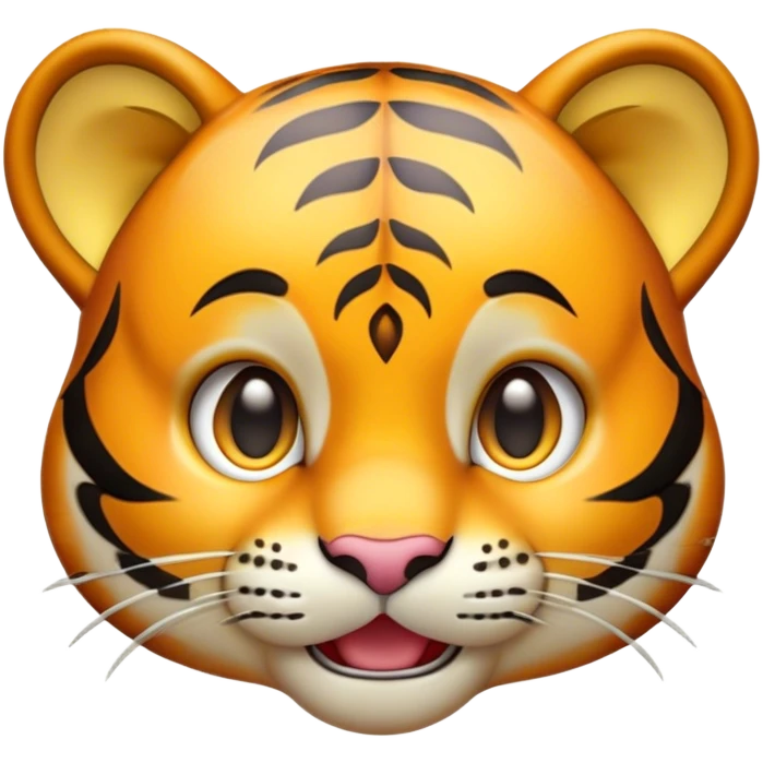 Cinematic Comical Tiger Cub Portrait Emoji, Head tilted dramatically with an exaggeratedly shocked expression, featuring a compact, endearing build with wide, comically expressive eyes full of humorous disbelief, Simplified yet hilariously expressive features, highly detailed, glowing with a slightly sassy wild glow, high shine, dramatic yet playful, stylized with an air of quirky feline attitude, soft glowing outline, capturing the essence of a meme-worthy tiger cub that looks ready to side-eye its way into viral fame! emoji