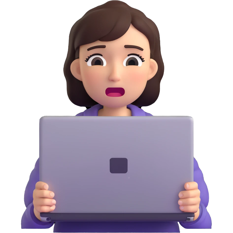 crying woman with laptop emoji
