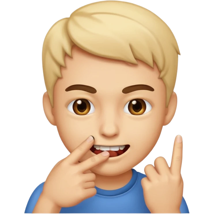 Finger biting with smirk emoji