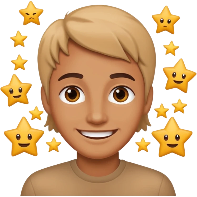 Perezoso que los ojos serán estrellas y este sonriendo  tipo bimoji de iPhone  emoji