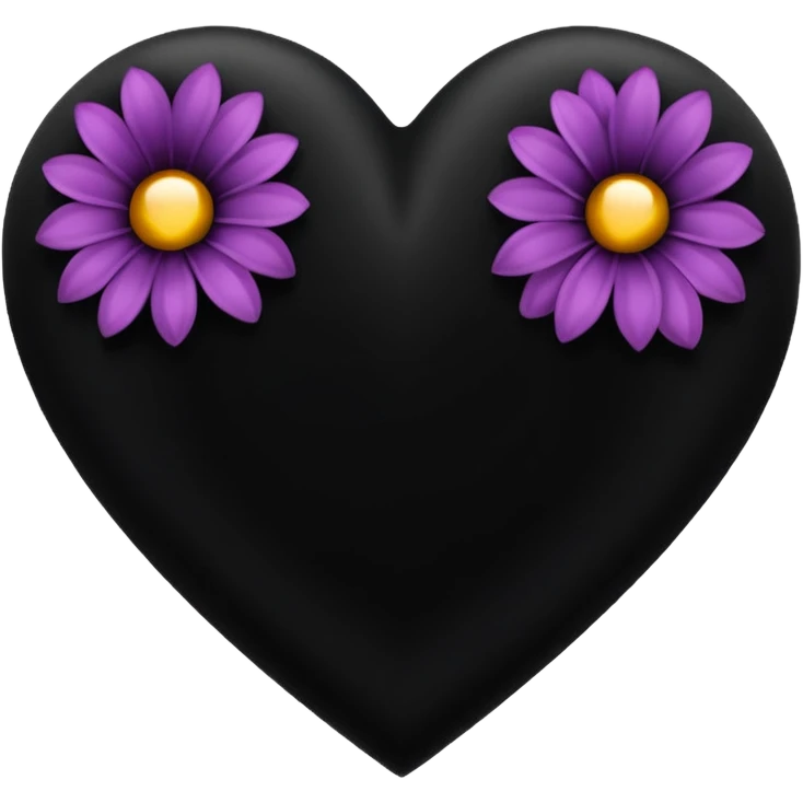 Black flower heart emoji