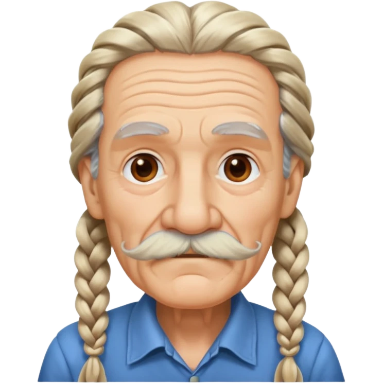 very old,  and mustached, haired, braided, emoji