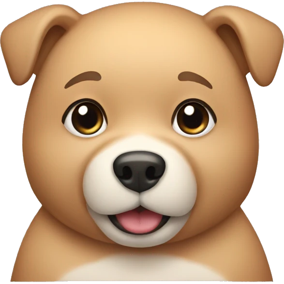 chubby bear dog with a belly emoji