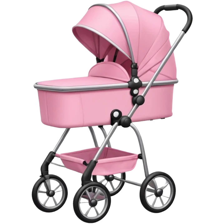 Pink newborn stroller with one handle emoji