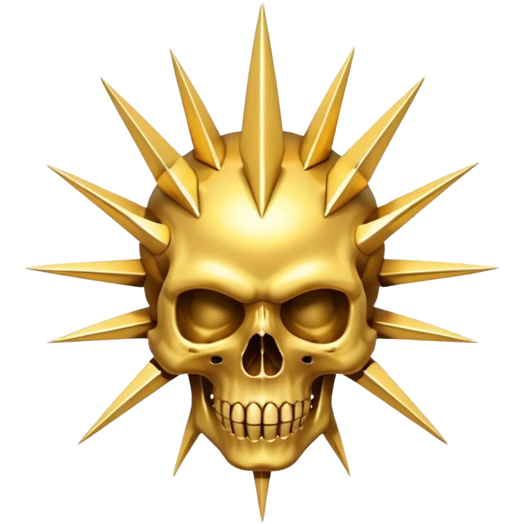 gold skull with spikes in circle arround emoji