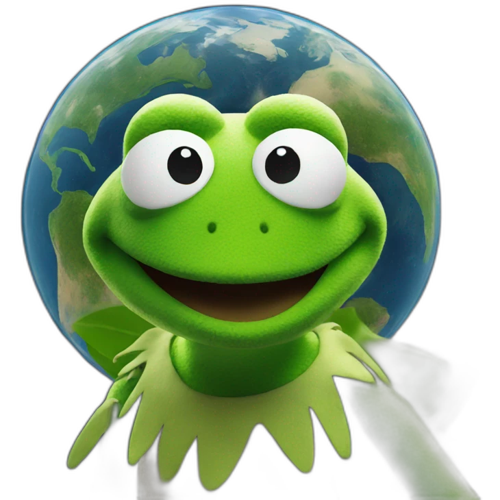 Kermit with earth emoji