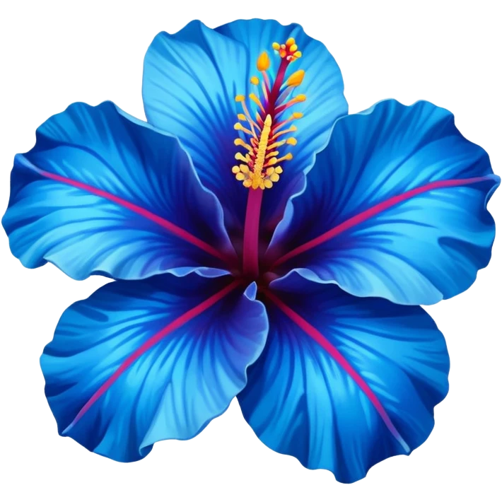 Blue hibiscus emoji