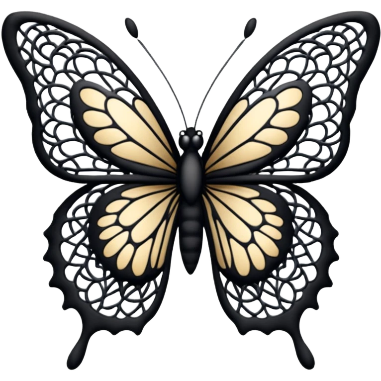 Black lace butterfly emoji