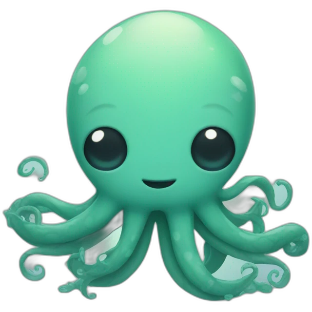 Cute kraken cute face eyes closed making yoga emoji