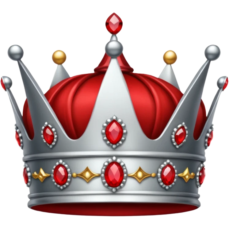 only sliver crown with red gems more gems emoji