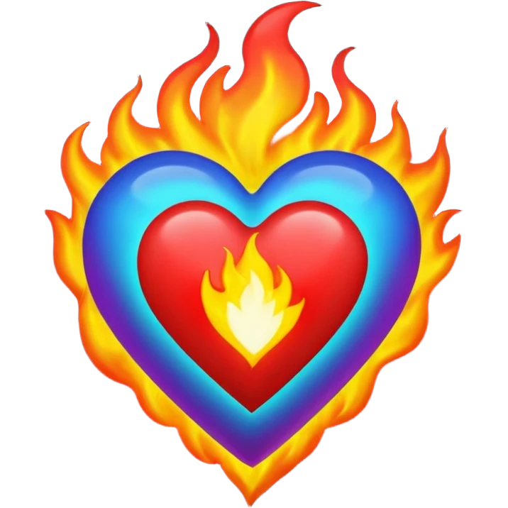 Make flaming hearts in all colours but heart would be separate  emoji