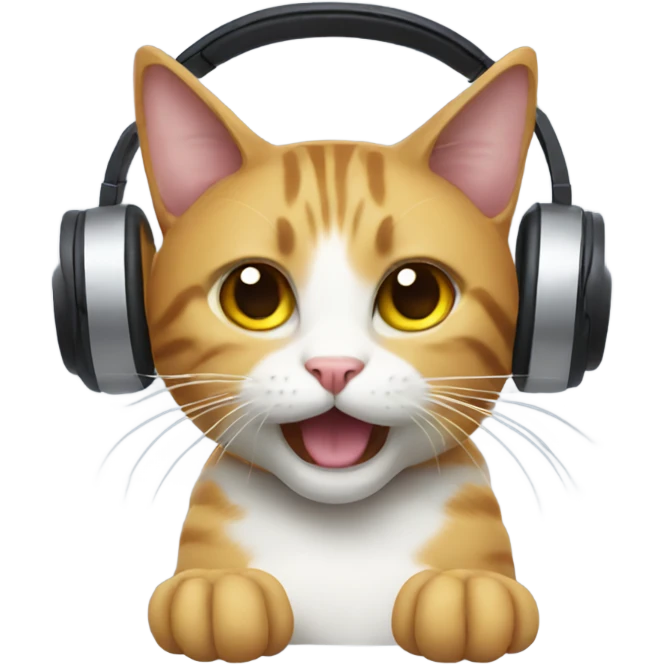 a cat with gaming headphones emoji