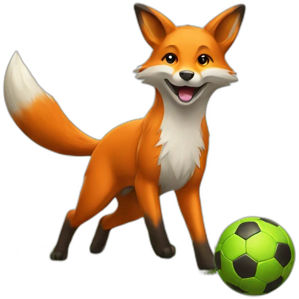 fox playing soccer emoji