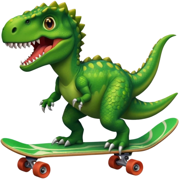 Dinosaur on a skateboard emoji