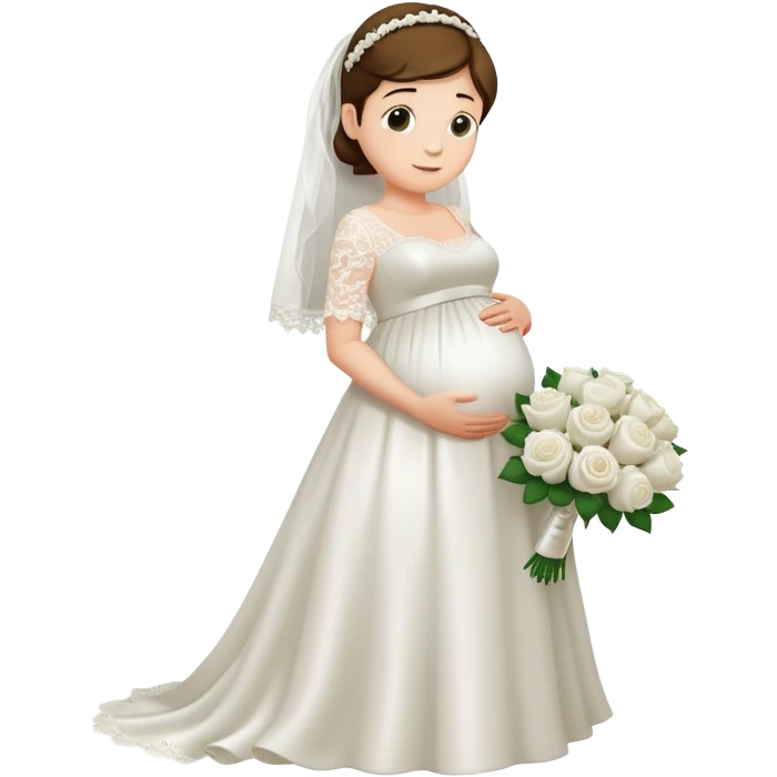 Pregnant man in wedding dress emoji