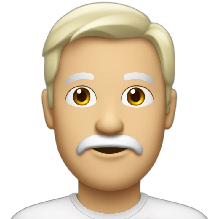 cara de hombre blanco sin pelo fumando una pipa emoji