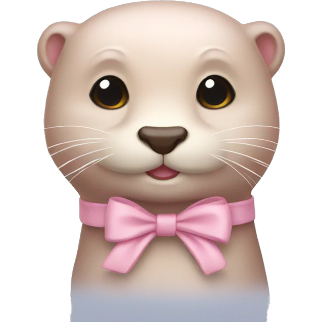a light pink otter With a bow on the head emoji