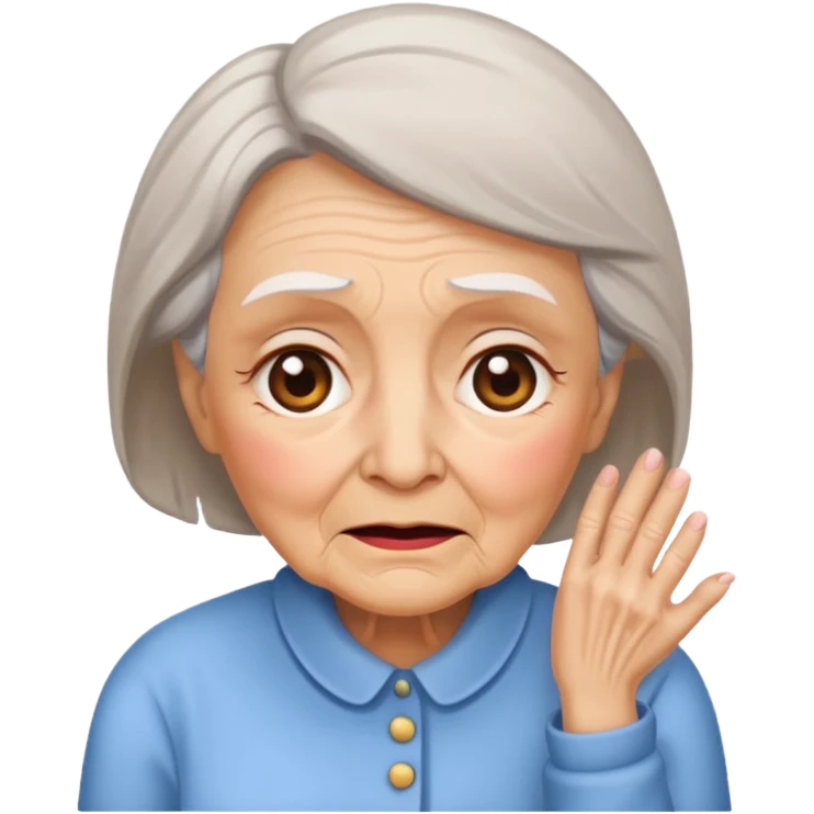 old lady embarrassed emoji