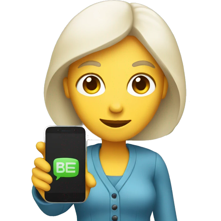 woman showing big phone emoji
