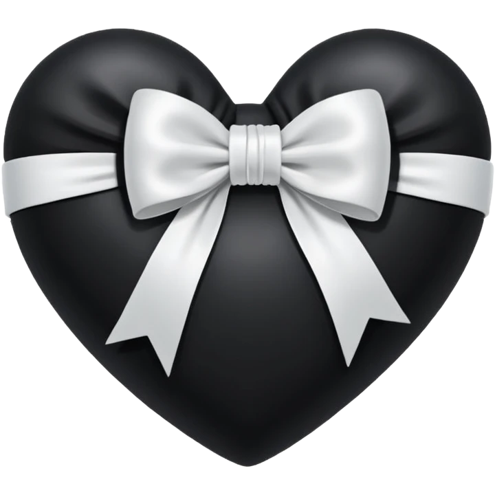 a black heart wrapped in a white bow  emoji
