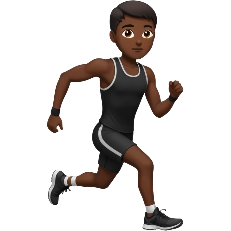 make a short runner in black outfit emoji