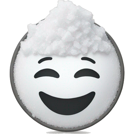 smiling emoji with a pile of salt emoji