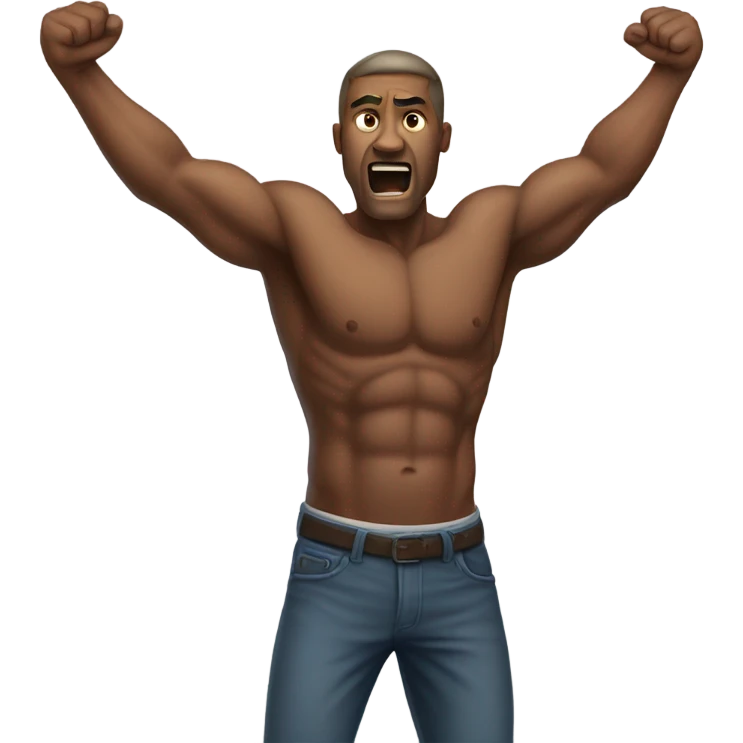 man strangling the air emoji