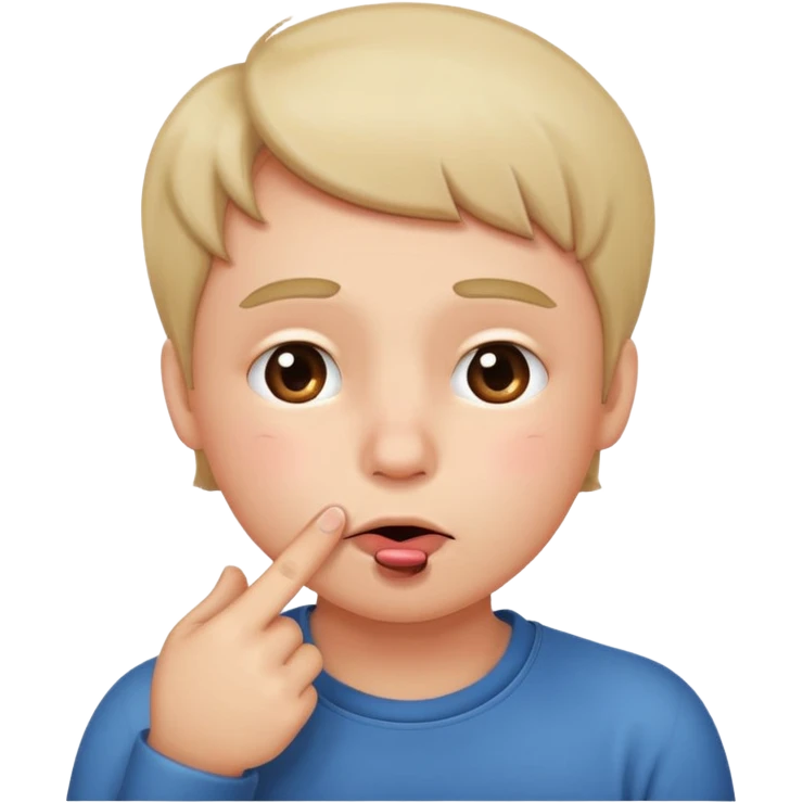 Emoji gêné les joues rose avec un doigt dans la bouche et les yeux qui regarde sur le côté iOS  emoji