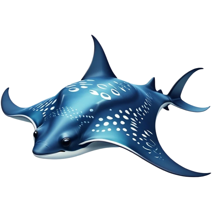 A manta ray glides like a flying carpet through the ocean, graceful and calm in every move emoji