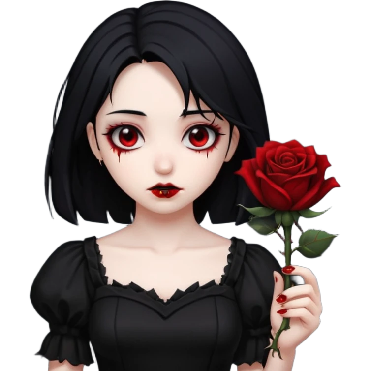 Bloody black rose anime gothic emo  beautiful gorgeous cool edgy cute lady emoji