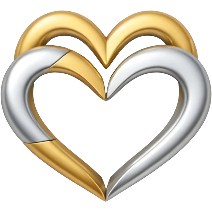 gold and silver intertwined hearts emoji